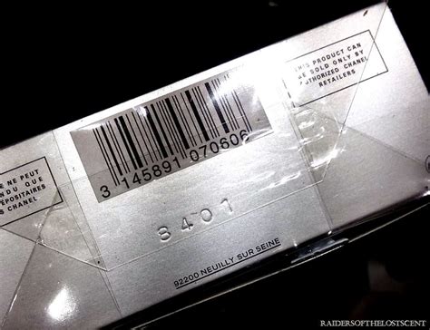 Find the code on the package that looks like this. . Perfume batch code